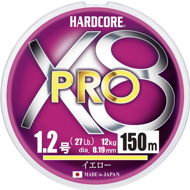 DUEL HARDCORE® X8 PRO 1.2号/27lb/150m/イエロー