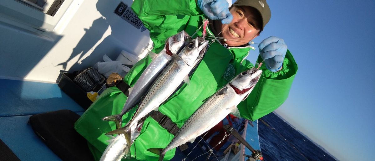 寒サバ〜イカのリレー釣り
