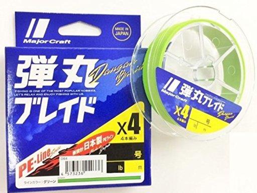 MajorCraft 弾丸ブレイド×4 1.5号/25lb GREEN/1.5号/25lb