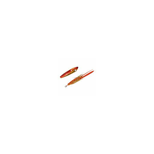 ジャッカル ビンビンワームとハヤブサ　ネクタイ 赤ラメ　オレンジ