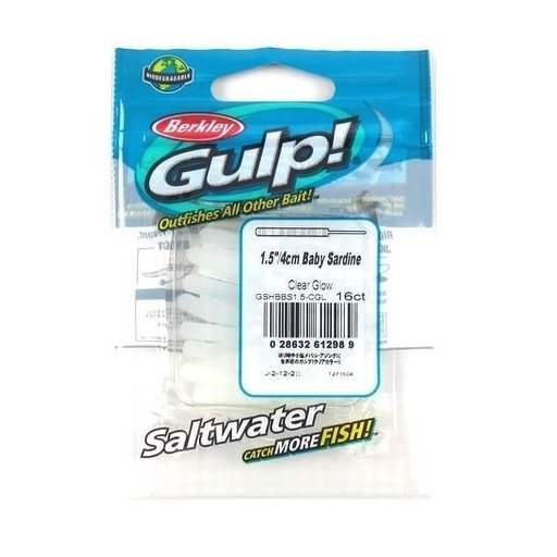 バークレイ gulp 1.5" Baby Sardine クリアグロー